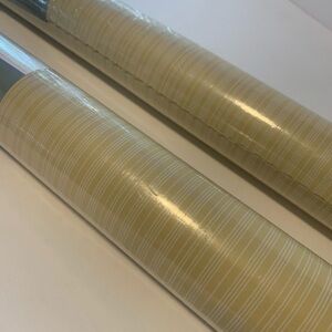 Williamsburg Striped Wall Paper TWO Double Rolls 27”x 9 yds/roll Yellow & White